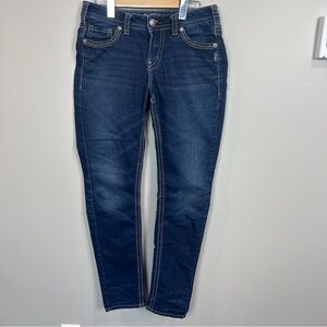 Silver Jeans women’s size 29 suki mid pencil skinny‎ whiskering